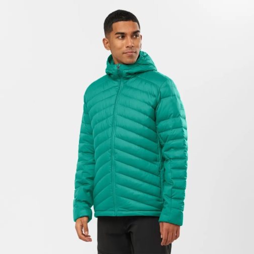 Pánské Zateplené Bundy Salomon Essential Xwarm Down Zelene | CZ 68ZXIVO